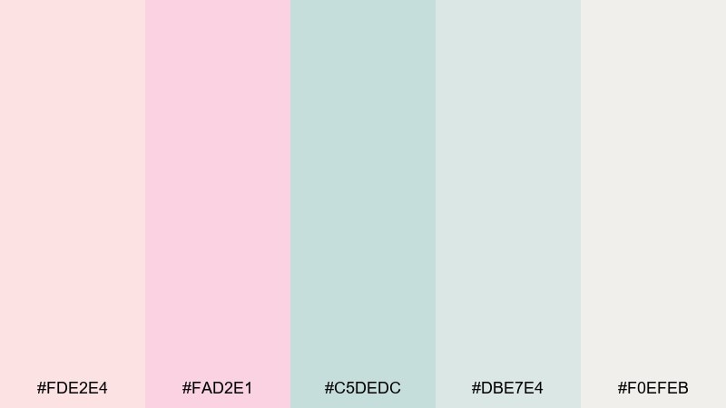 ice cream parlor flat color palette with hex codes