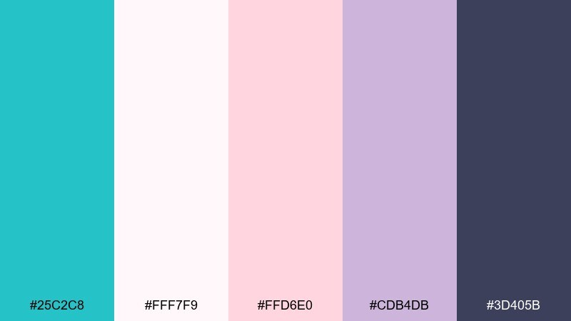 ice cream parlor color palette with hex codes