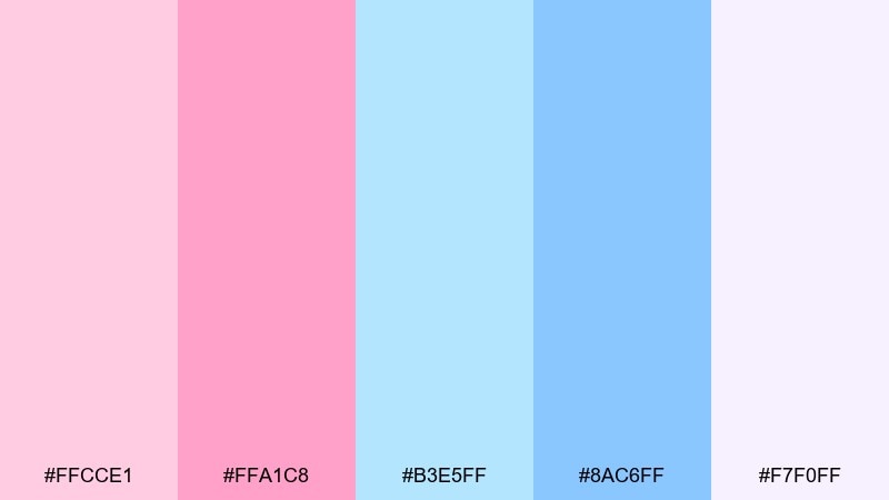 icing drift cotton candy color palette with hex codes