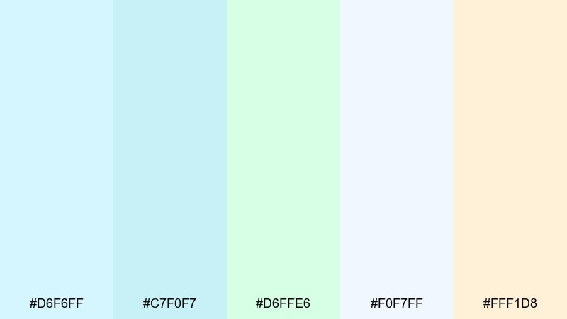 icy lilypad pastel color palette with hex codes