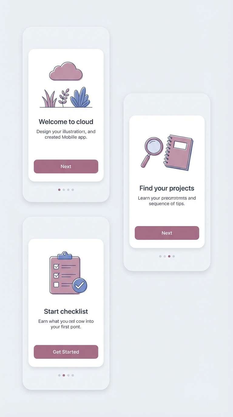 icy mauve onboarding ui