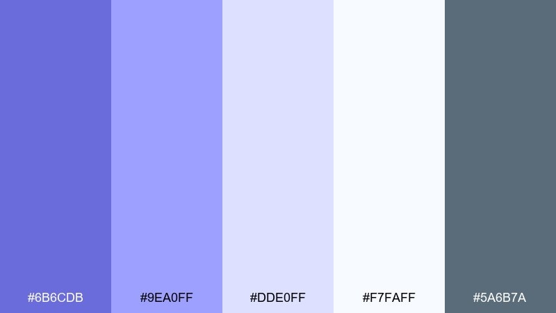 icy orchid blue lavender color palette with hex codes