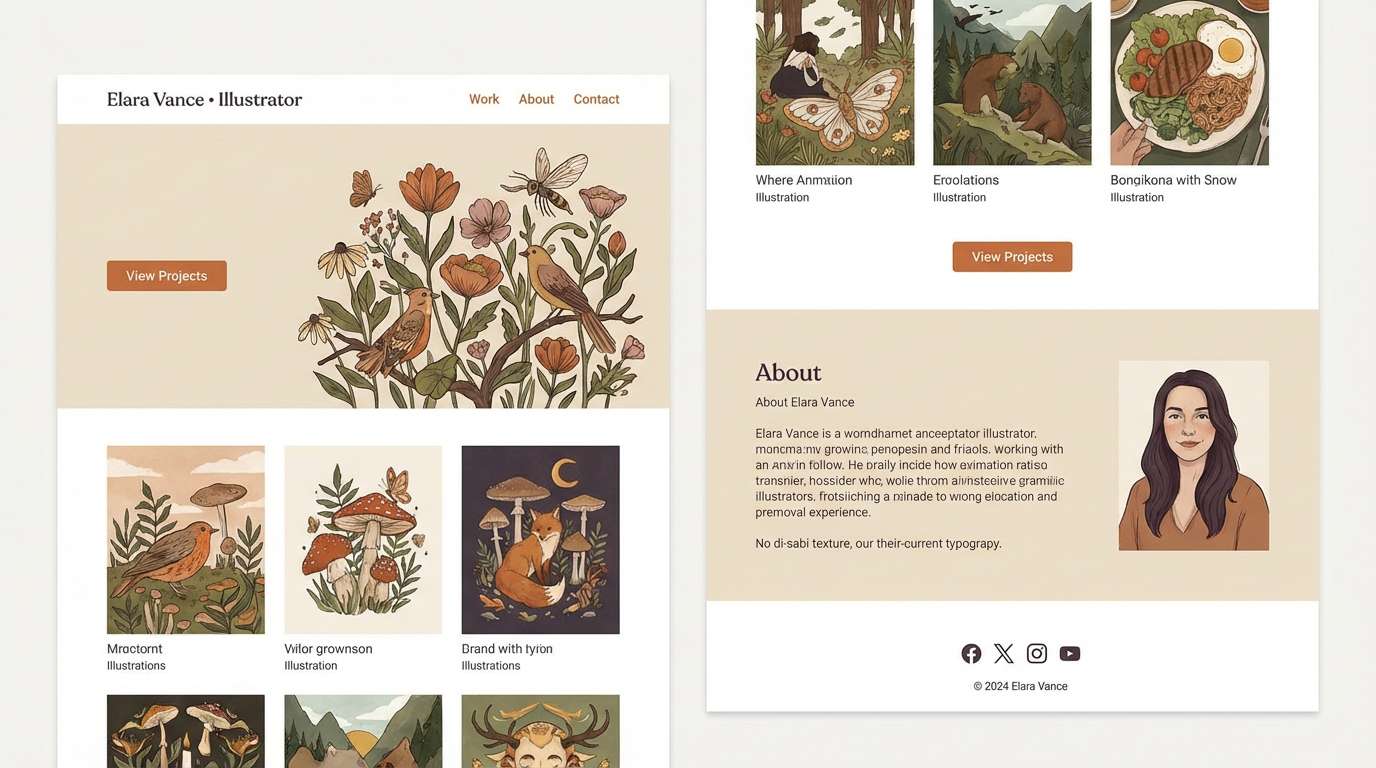 illustrator portfolio website ui