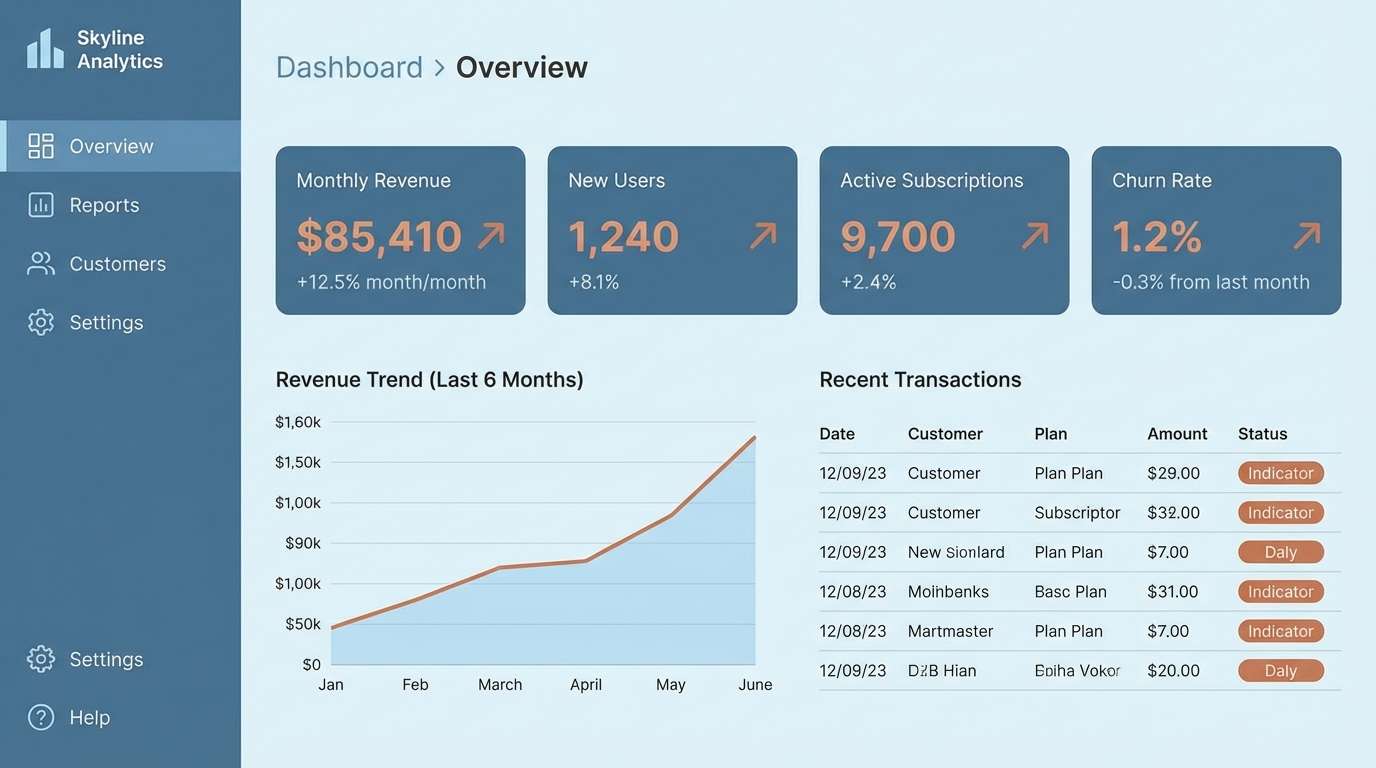saas dashboard ui