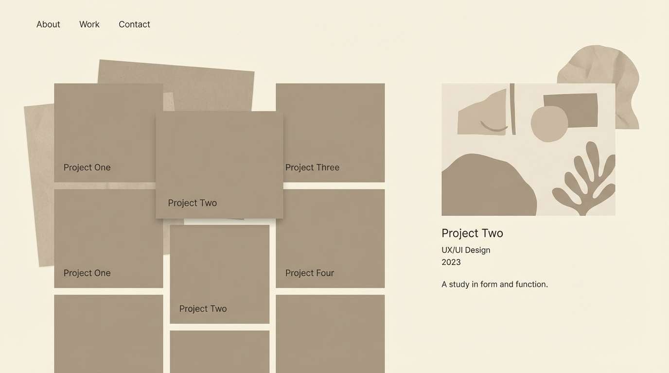 neutral portfolio website theme