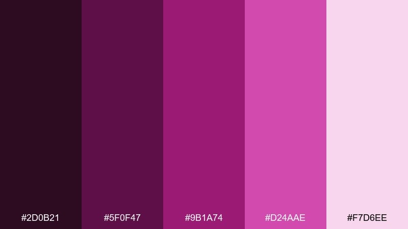 indie magenta red violet color palette with hex codes