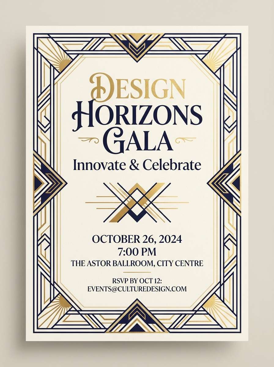 art deco invitation