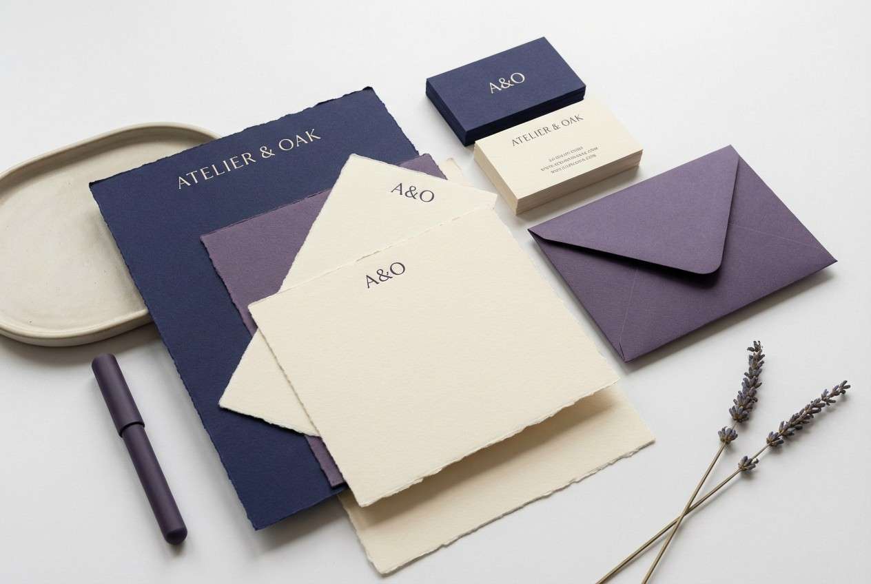luxury indigo stationery layout