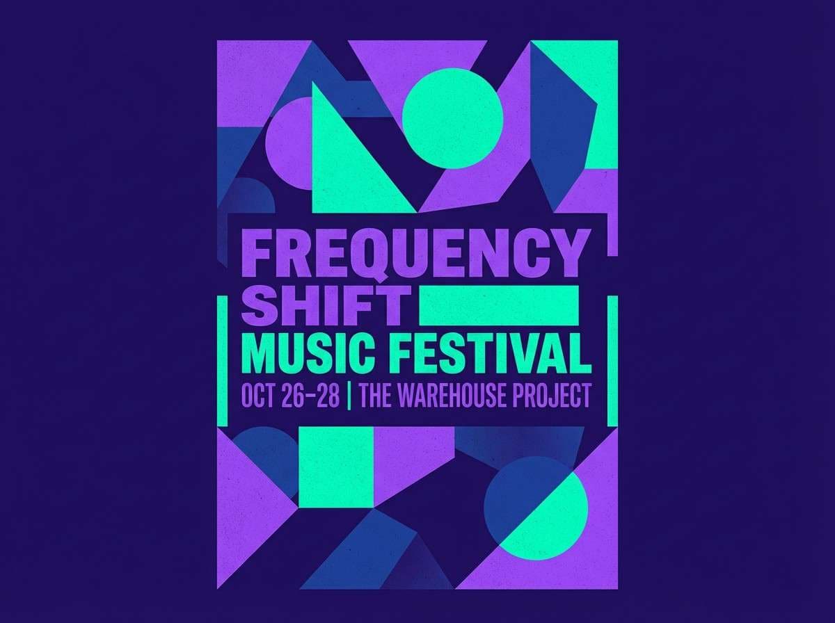 neon indigo poster design