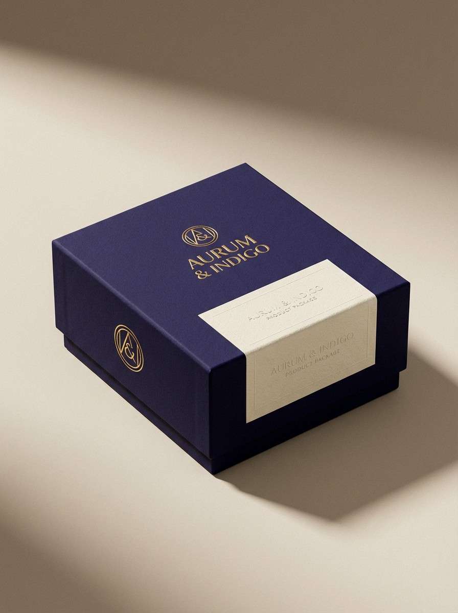 indigo gold packaging box