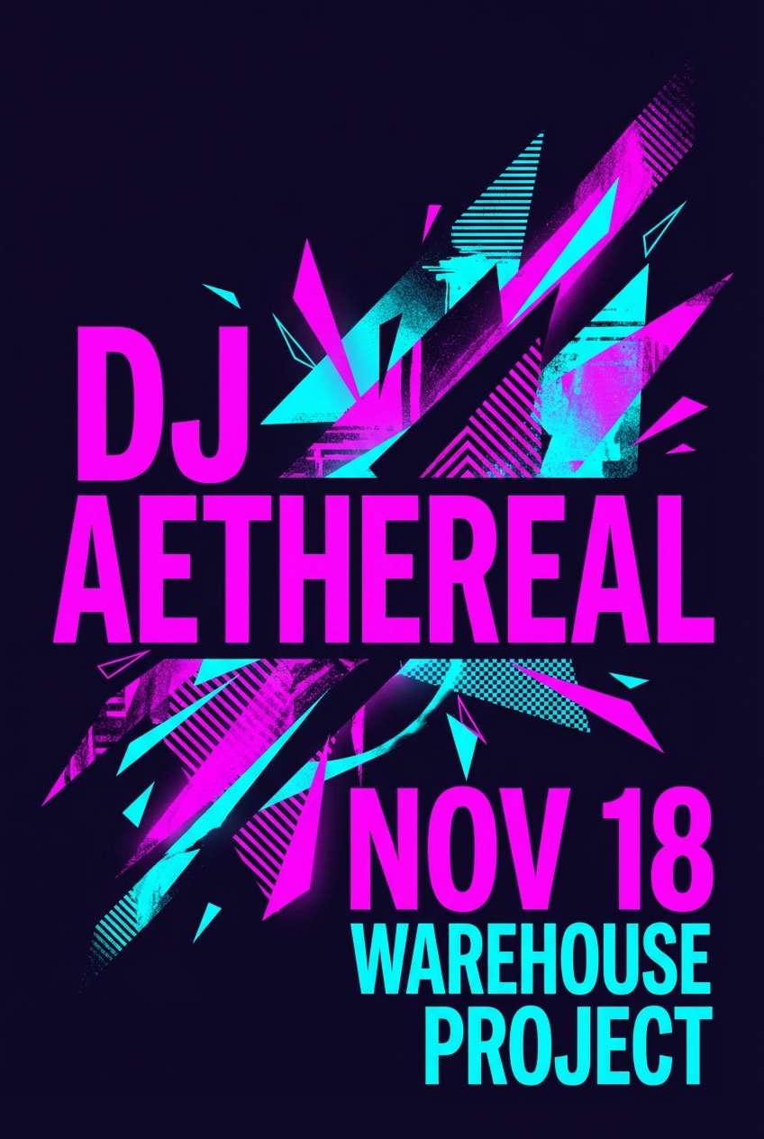 neon indigo dj flyer