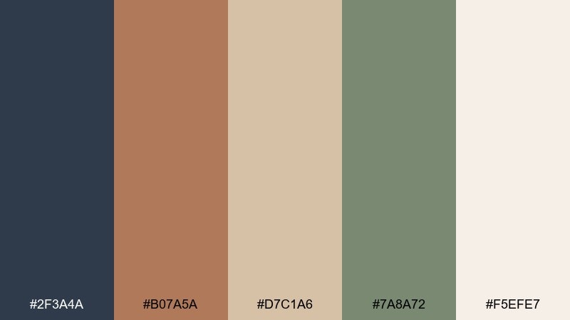 indigo nomad color palette with hex codes