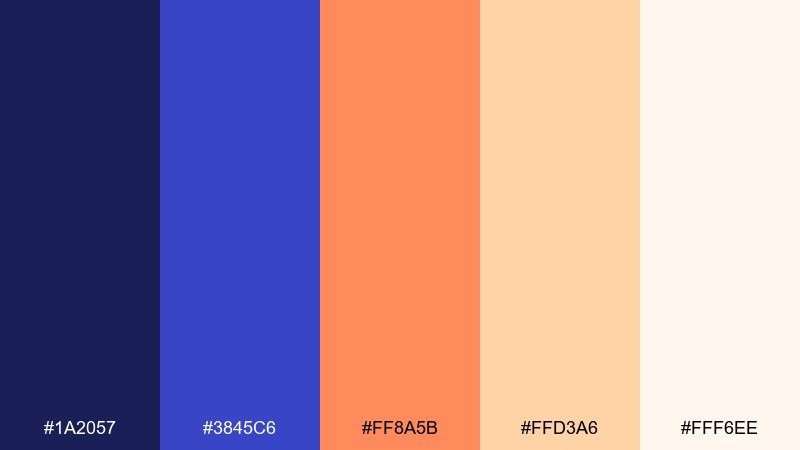 indigo sunrise indigo blue color palette with hex codes