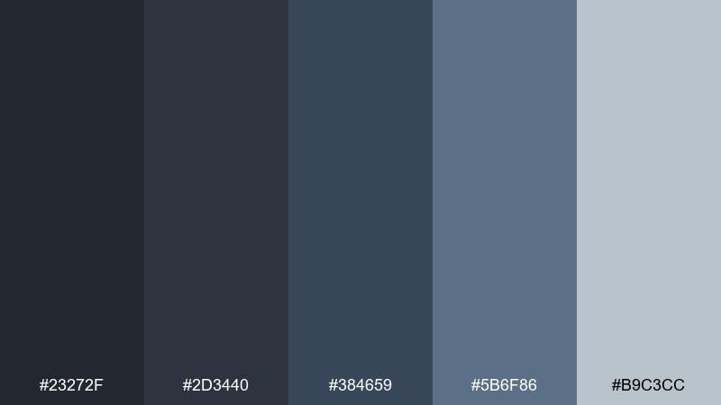 industrial chic color palette with hex codes