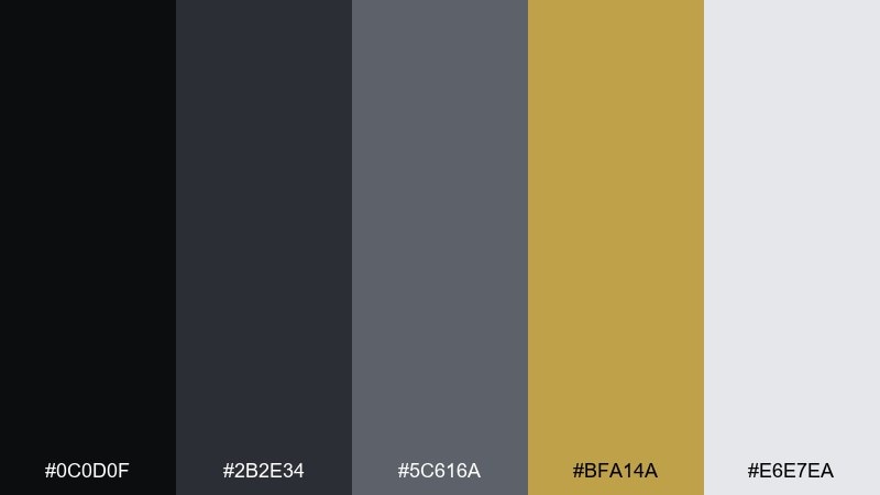 industrial luxe color palette with hex codes