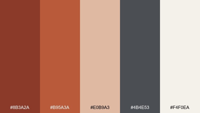 industrial signage red rust color palette with hex codes