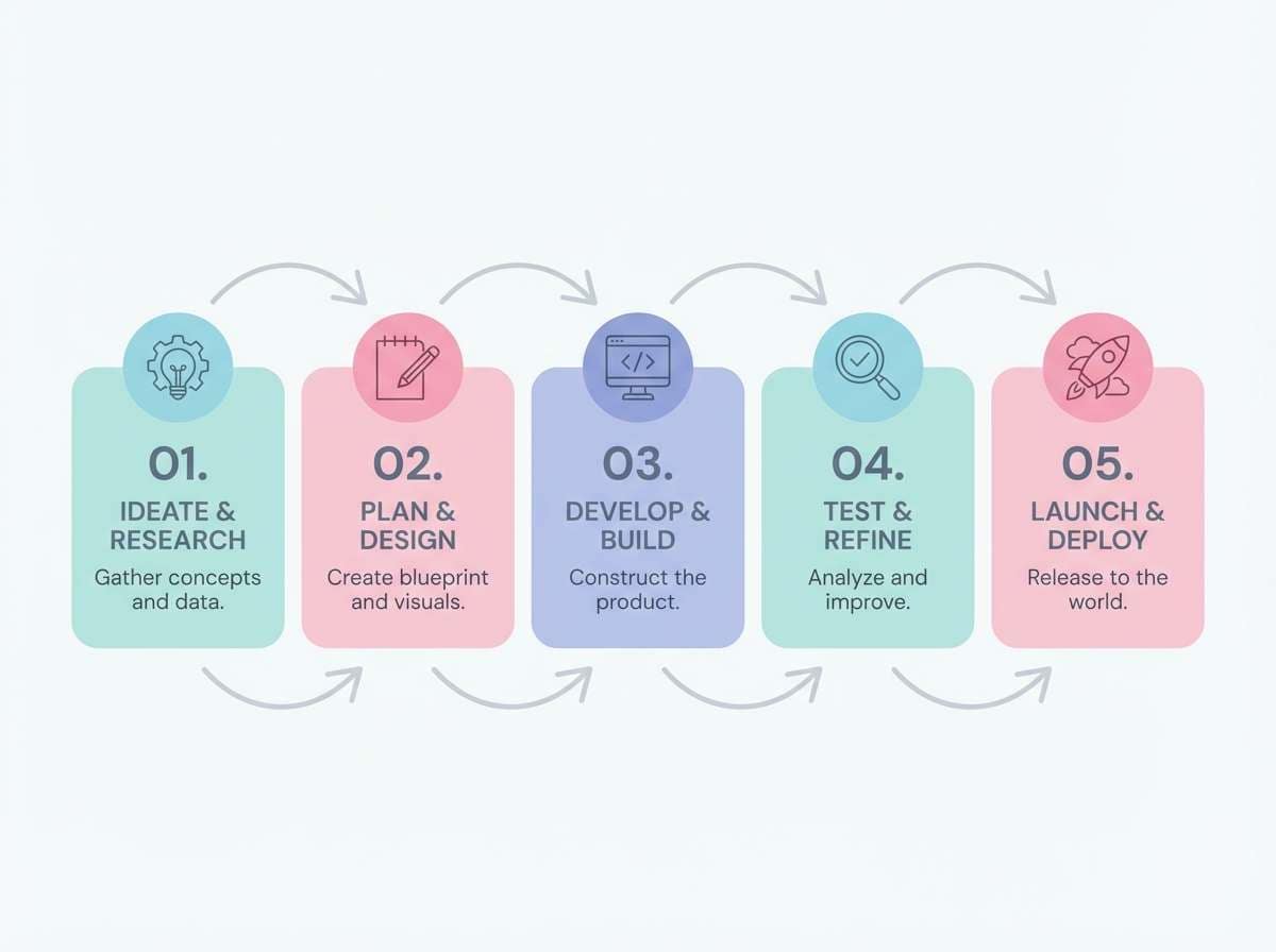 pastel process infographic steps