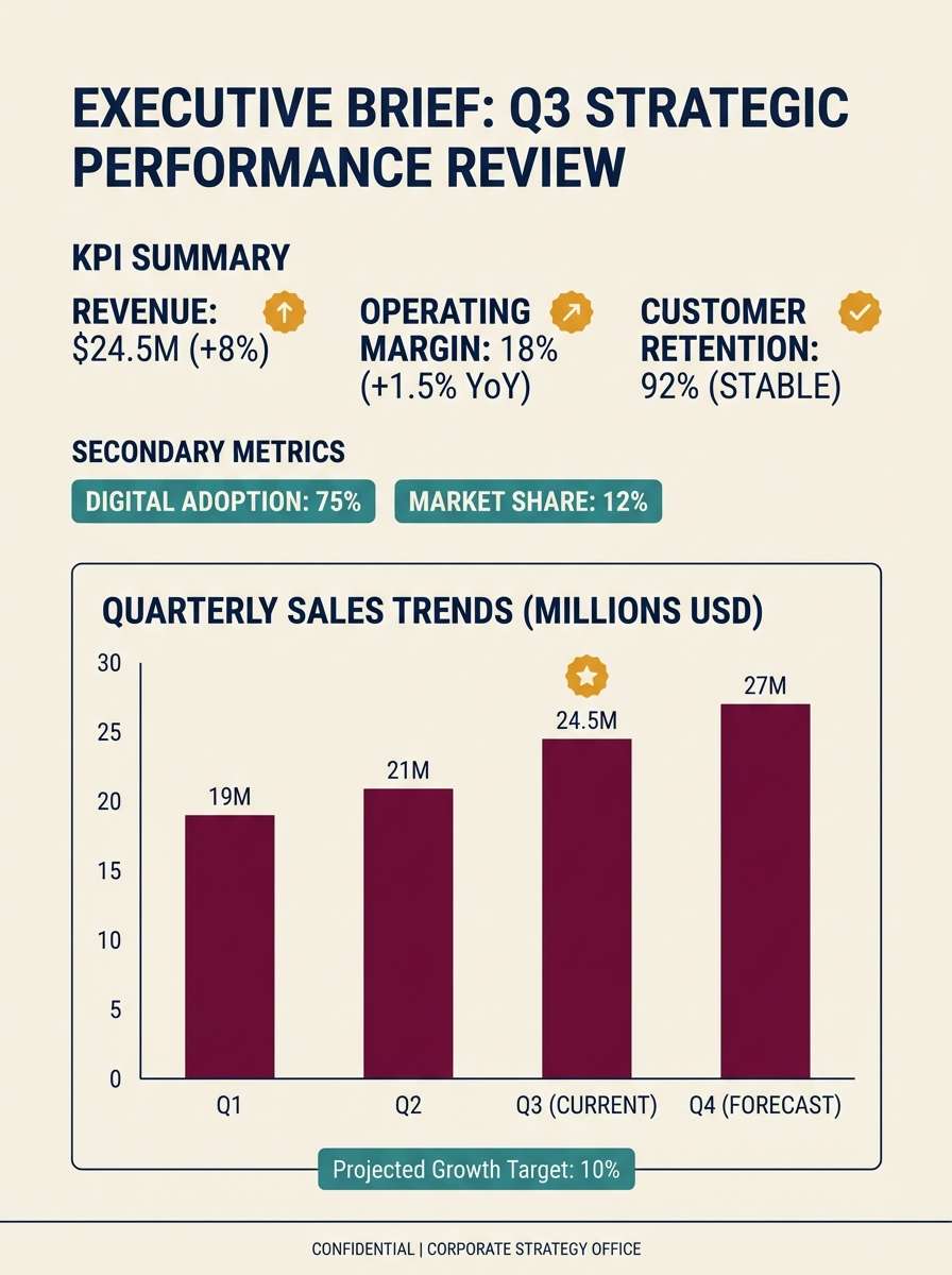 burgundy executive brief infographic