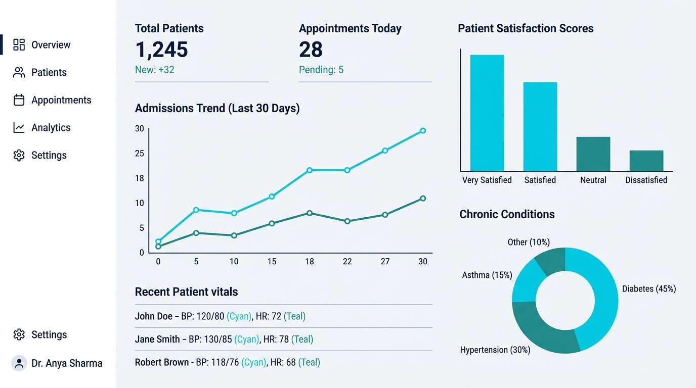 clean healthcare dashboard ui