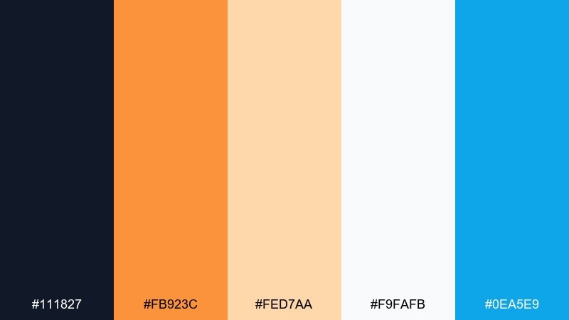 ink and apricot ecommerce color palette with hex codes