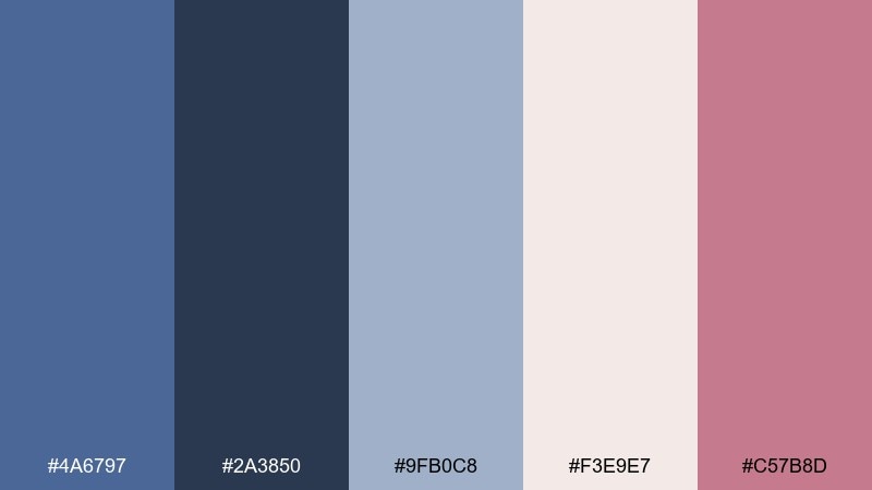 ink and blush color palette with hex codes
