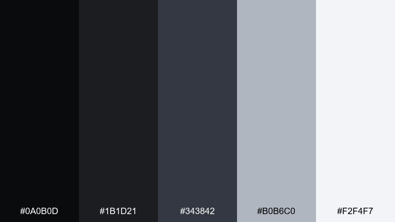 ink and fog color palette with hex codes