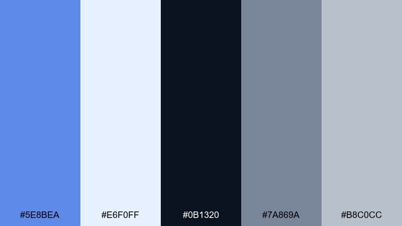 ink and ice color palette with hex codes