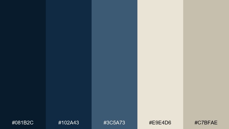 ink and ivory color palette with hex codes
