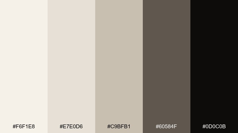 ink and ivory eggshell color palette with hex codes