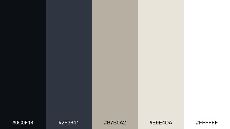 ink and oat modern color palette with hex codes