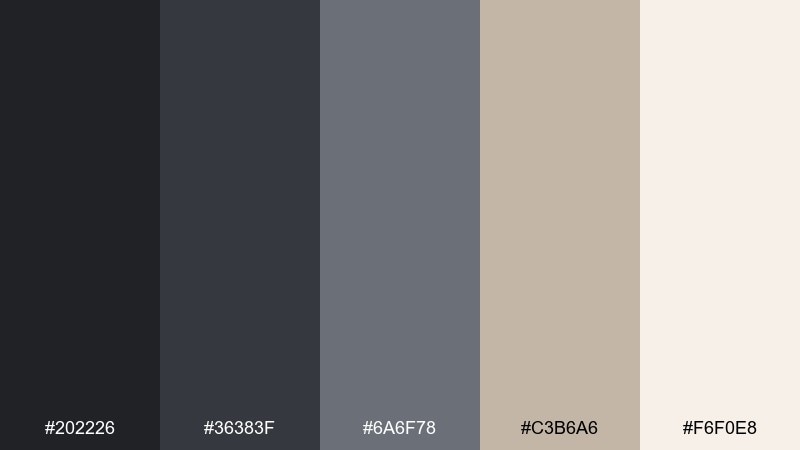 ink and sandstone dark gray color palette with hex codes