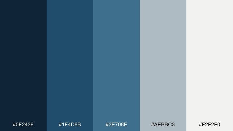 ink and silverline denim color palette with hex codes
