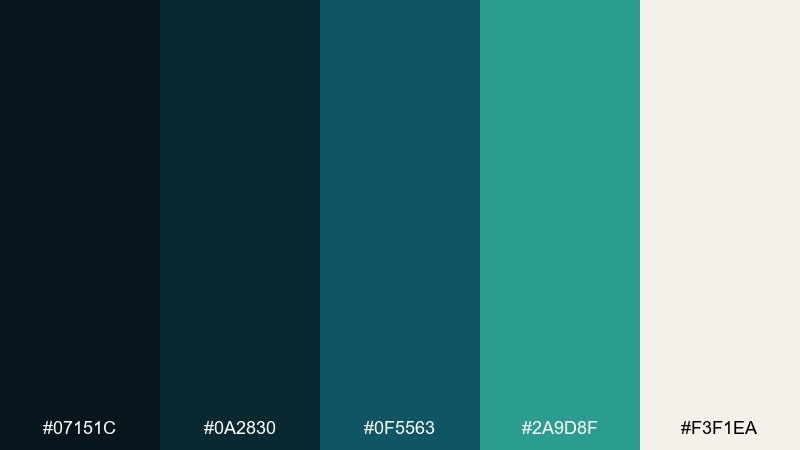 inked pine color palette with hex codes