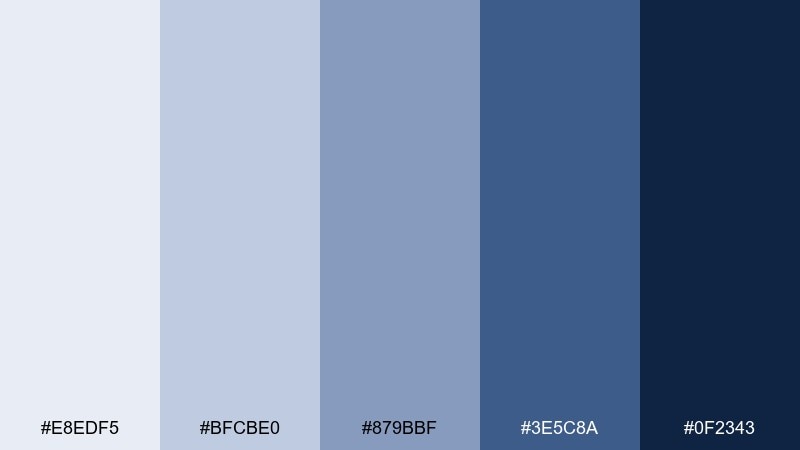 inkwash navy monochrome color palette with hex codes