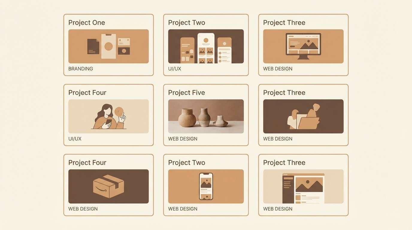mocha portfolio grid ui