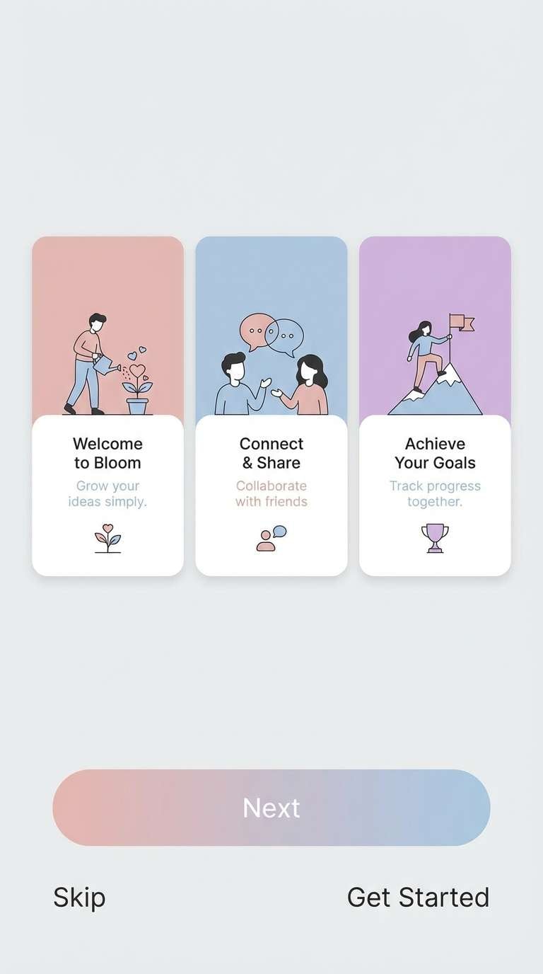 soft onboarding ui screens