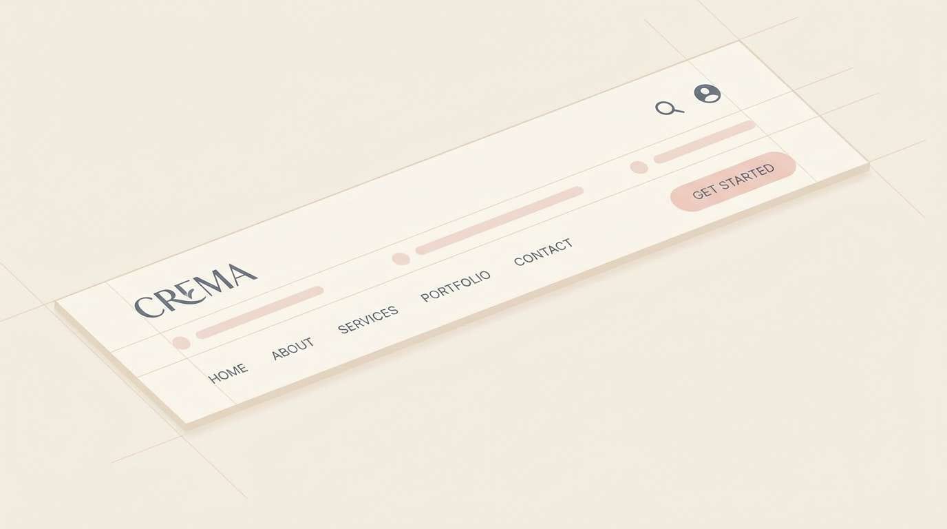 minimal website header ui