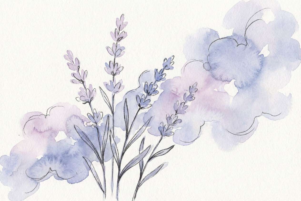 lavender watercolor blog illustration