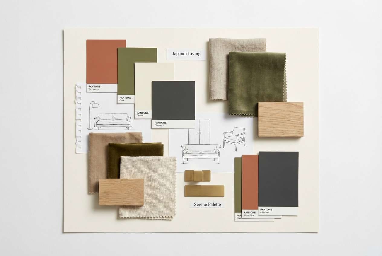 interior moodboard desert tones