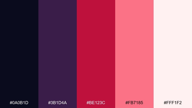 interstellar rose color palette with hex codes
