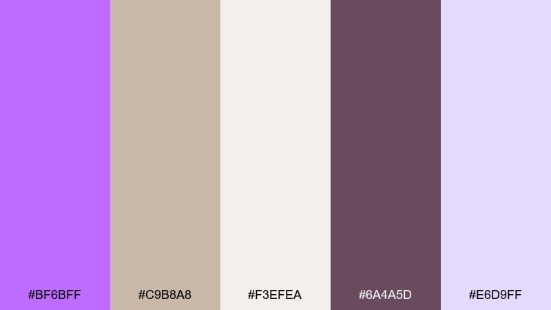 iris clay neutral heliotrope color palette with hex codes