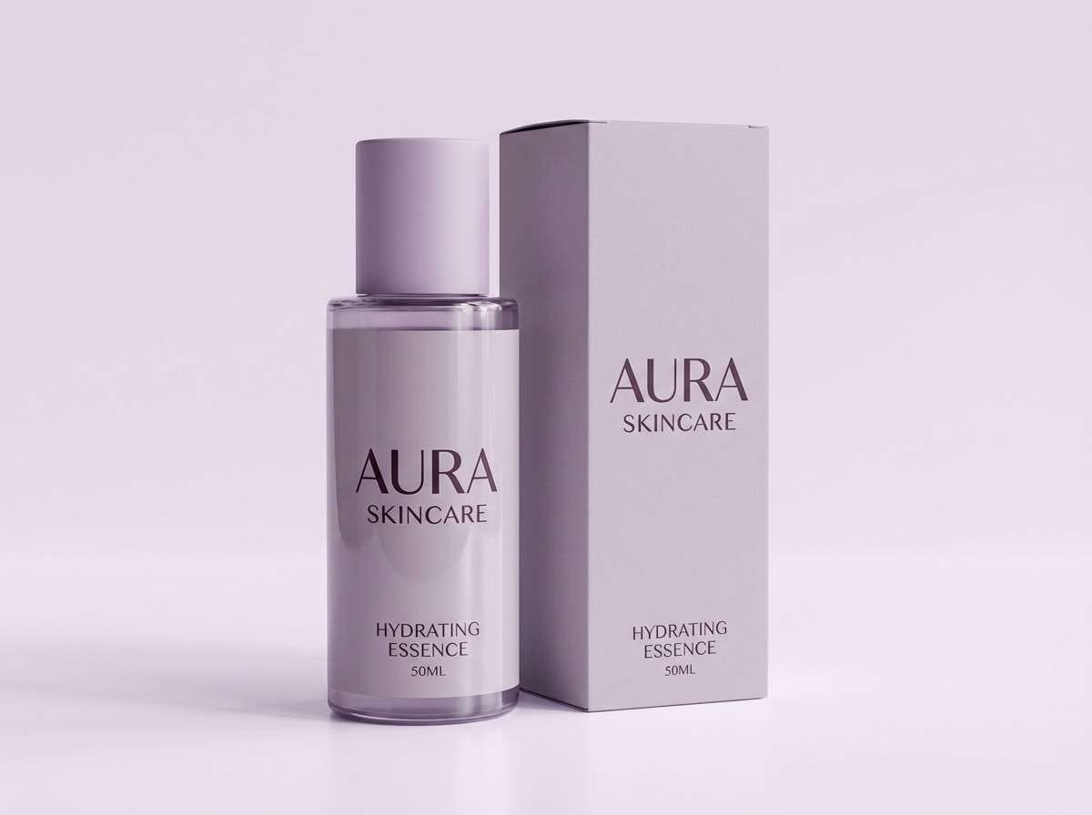 lilac skincare packaging