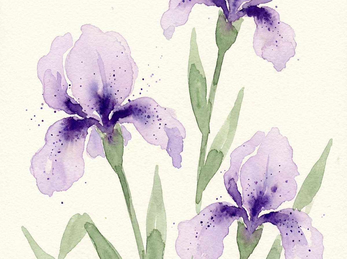 watercolor iris illustration