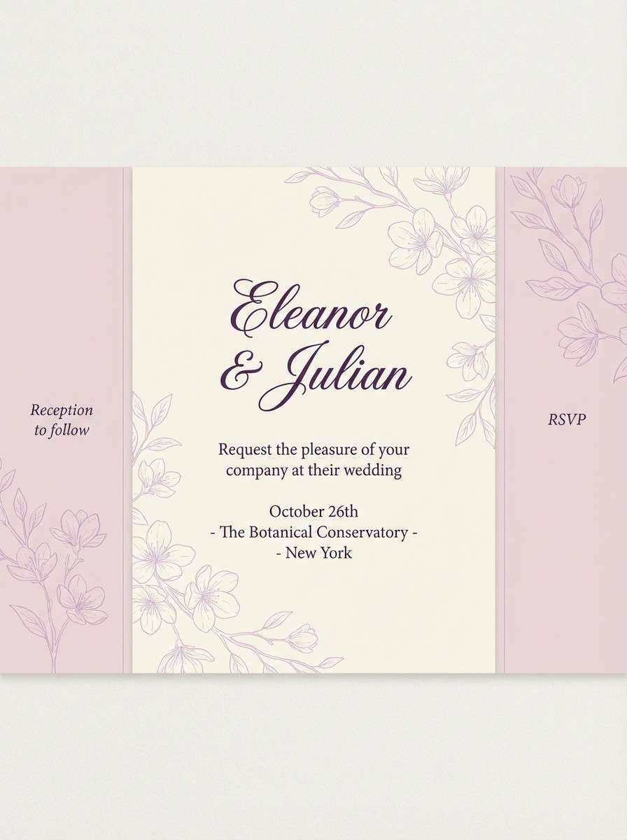 amethyst wedding invitation