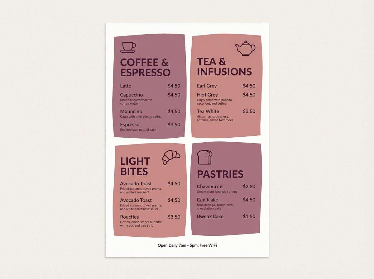 mauve cafe menu