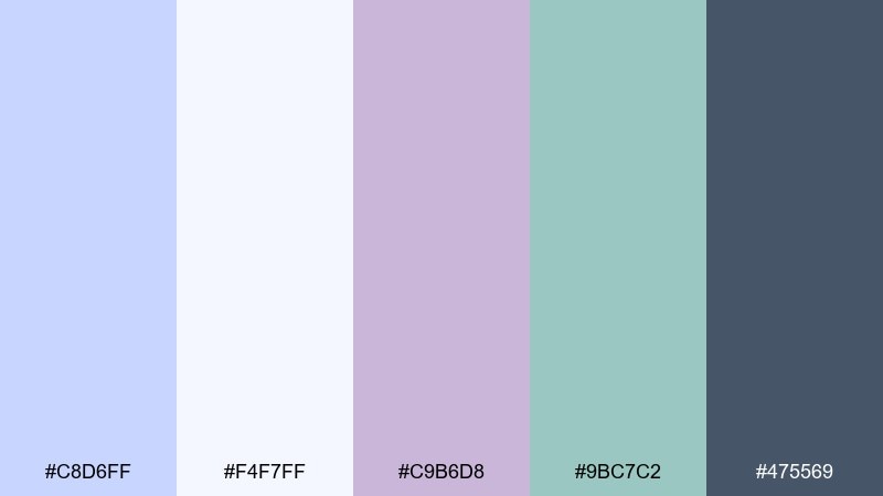 iris frost floral color palette with hex codes