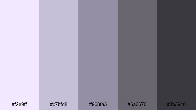 iris smoke minimal color palette with hex codes