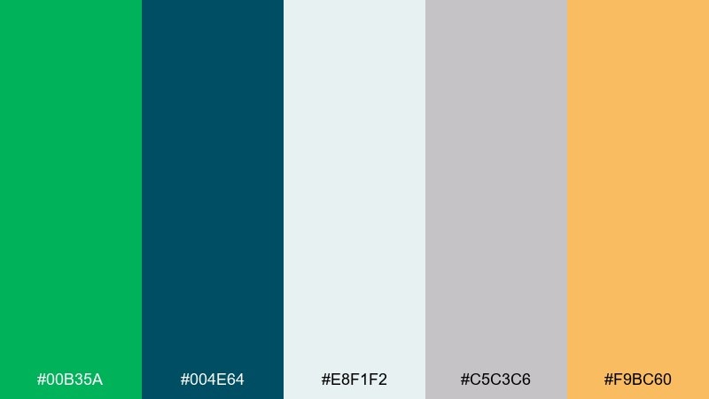 irish coast editorial color palette with hex codes