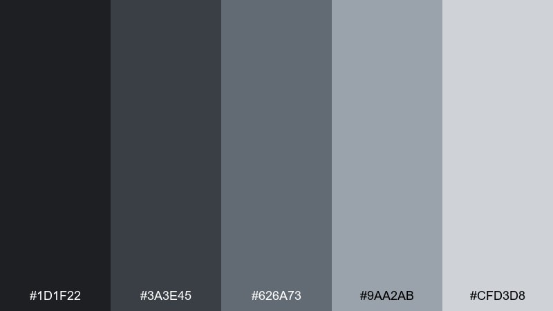iron fog apocalyptic color palette with hex codes
