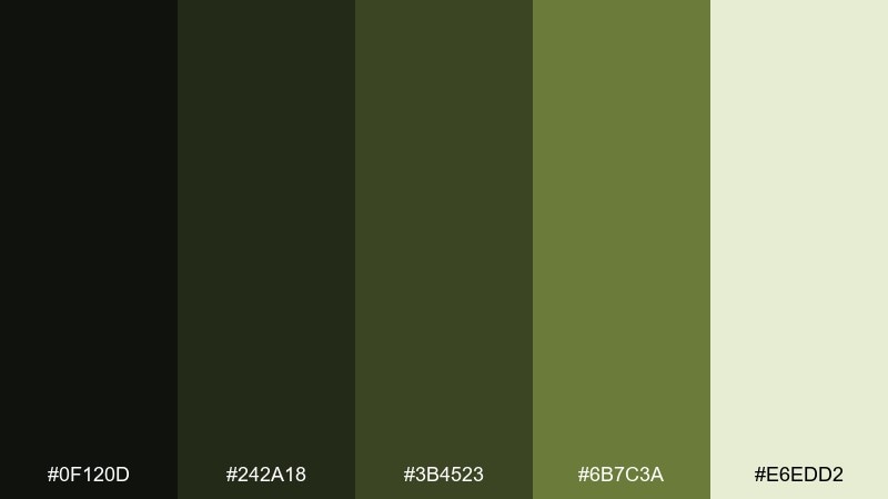 ironwood olive color palette with hex codes